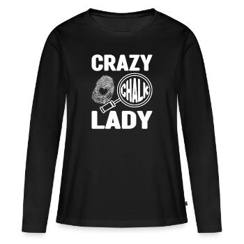 Crazy Chalk Lady Analyste enquêteur médico-légal - T-shirt manches longues Premium bio Femme - noir - Devant - Julia (174cm)