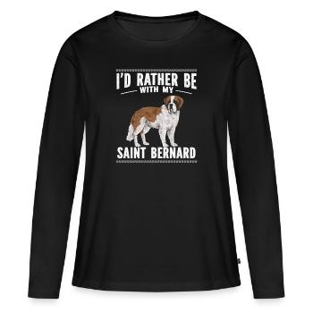 St. Bernard St. Bernard Dog Dog - Women's Premium Organic Long Sleeve Shirt - black - Front - Julia (174cm)