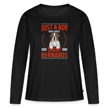 St. Bernard St. Bernard Dog Dog - Women's Premium Organic Long Sleeve Shirt - black - Front - Julia (174cm)