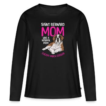 St. Bernard St. Bernard Dog Dog - Women's Premium Organic Long Sleeve Shirt - black - Front - Julia (174cm)