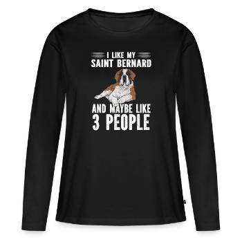 St. Bernard St. Bernard Dog Dog - Women's Premium Organic Long Sleeve Shirt - black - Front - Julia (174cm)