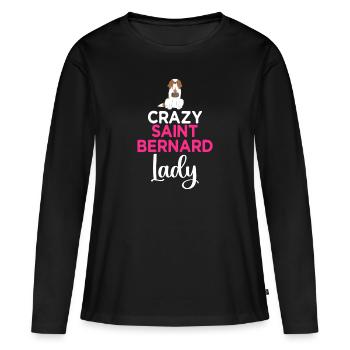 St. Bernard St. Bernard Dog Dog - Women's Premium Organic Long Sleeve Shirt - black - Front - Julia (174cm)