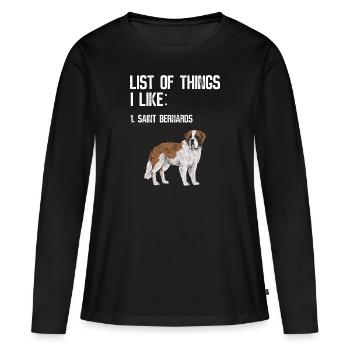 St. Bernard St. Bernard Dog Dog - Women's Premium Organic Long Sleeve Shirt - black - Front - Julia (174cm)