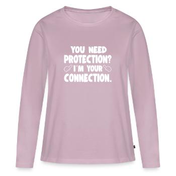 Insurance You Need Protection Im Your Connection - Women's Premium Organic Long Sleeve Shirt - dusky pink - Front - Julia (174cm)