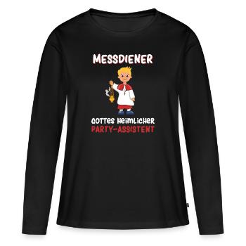 Messdiener Gottes heimlicher Party-Assistent - Frauen Premium Bio Langarmshirt - Schwarz - Vorne - Julia (174cm)