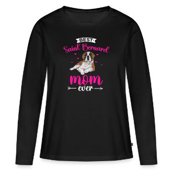 St. Bernard St. Bernard Dog Dog - Women's Premium Organic Long Sleeve Shirt - black - Front - Julia (174cm)
