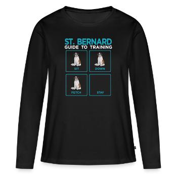 St. Bernard St. Bernard Dog Dog - Women's Premium Organic Long Sleeve Shirt - black - Front - Julia (174cm)