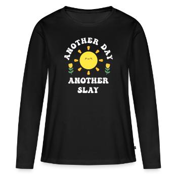 Another Day Another Slay Motivational - Women's Premium Organic Long Sleeve Shirt - black - Front - Julia (174cm)
