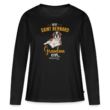 St. Bernard St. Bernard Dog Dog - Women's Premium Organic Long Sleeve Shirt - black - Front - Julia (174cm)