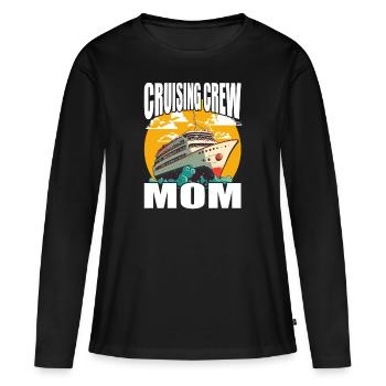 Équipage de croisière - Maman - Vacances et croisière en famille - T-shirt manches longues Premium bio Femme - noir - Devant - Julia (174cm)
