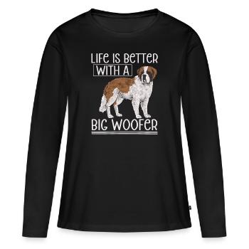 St. Bernard St. Bernard Dog Dog - Women's Premium Organic Long Sleeve Shirt - black - Front - Julia (174cm)