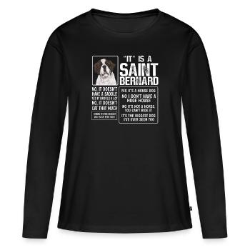 St. Bernard St. Bernard Dog Dog - Women's Premium Organic Long Sleeve Shirt - black - Front - Julia (174cm)