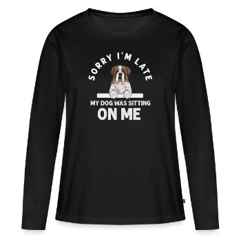 St. Bernard St. Bernard Dog Dog - Women's Premium Organic Long Sleeve Shirt - black - Front - Julia (174cm)