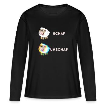 Schaf und Unschaf - Frauen Premium Bio Langarmshirt - Schwarz - Vorne - Julia (174cm)