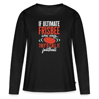 Ultimate Frisbee Wurfscheibe - Frauen Premium Bio Langarmshirt - Schwarz - Vorne - Julia (174cm)