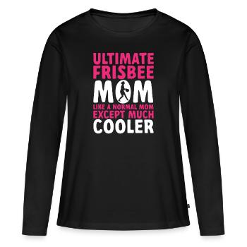 Ultimate Frisbee Wurfscheibe - Frauen Premium Bio Langarmshirt - Schwarz - Vorne - Julia (174cm)