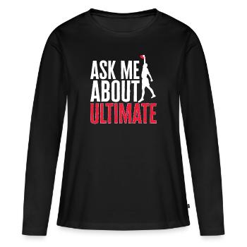 Ultimate Frisbee Wurfscheibe - Frauen Premium Bio Langarmshirt - Schwarz - Vorne - Julia (174cm)