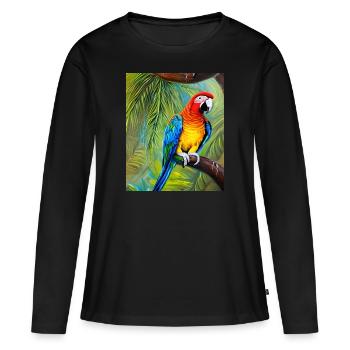 Parrot - Women's Premium Organic Long Sleeve Shirt - black - Front - Julia (174cm)