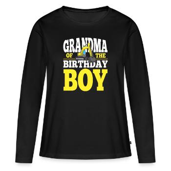 Grand-mère de la famille de construction de garçon d’anniversaire - T-shirt manches longues Premium bio Femme - noir - Devant - Julia (174cm)