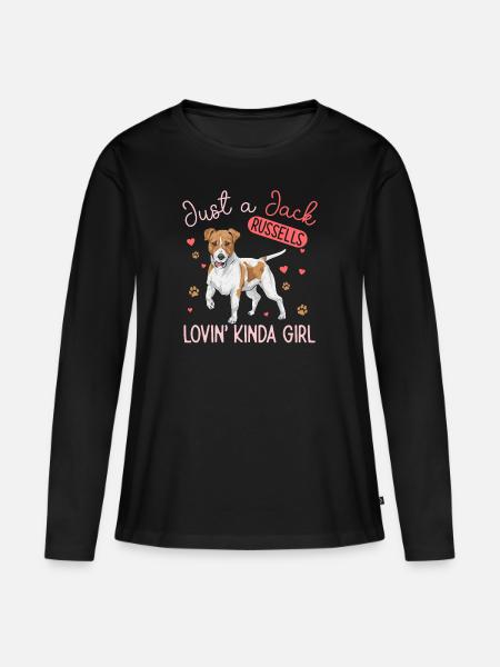 Jack Russell Terrier - Frauen Premium Bio Langarmshirt - Schwarz