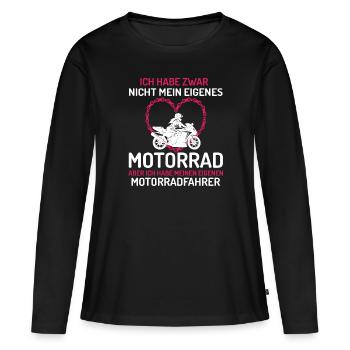 Ich H Meinen Eigenen Motorradfahrer - Frauen Premium Bio Langarmshirt - Schwarz - Vorne - Julia (174cm)