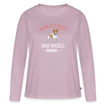 Jack Russell Terrier - T-shirt manches longues Premium bio Femme - rose poudré - Devant - Julia (174cm)