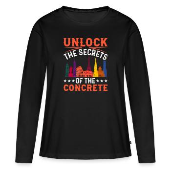 Explorateurs urbains Secrets des bâtiments - T-shirt manches longues Premium bio Femme - noir - Devant - Julia (174cm)