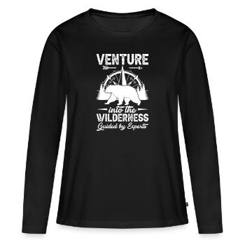 Wilderness Expert Nature - Women's Premium Organic Long Sleeve Shirt - black - Front - Julia (174cm)