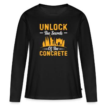 Explorateurs urbains Secrets des bâtiments - T-shirt manches longues Premium bio Femme - noir - Devant - Julia (174cm)