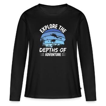 Explore the depths of the Riviera Maya adventure - Women's Premium Organic Long Sleeve Shirt - black - Front - Julia (174cm)
