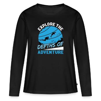 Explore the depths of the sea diving adventure - Women's Premium Organic Long Sleeve Shirt - black - Front - Julia (174cm)
