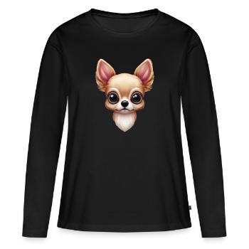 Majesté Chihuahua - T-shirt manches longues Premium bio Femme - noir - Devant - Julia (174cm)
