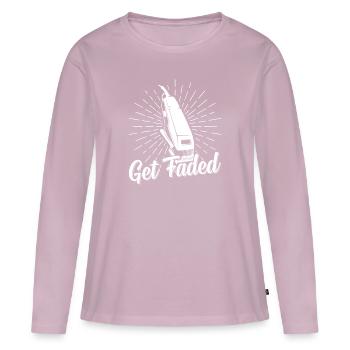 Obtenez un coiffeur délavé en disant coiffeur - T-shirt manches longues Premium bio Femme - rose poudré - Devant - Julia (174cm)