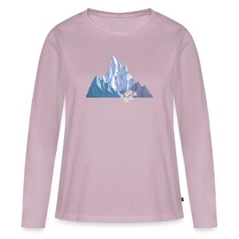 Alpen Berge Edelweiß Bergsteiger Wanderer - Frauen Premium Bio Langarmshirt - Altrosa - Vorne - Julia (174cm)