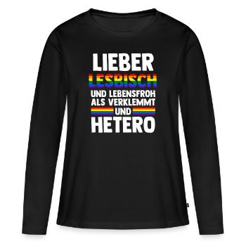 Schullehrerin Lehrerin - Frauen Premium Bio Langarmshirt - Schwarz - Vorne - Julia (174cm)