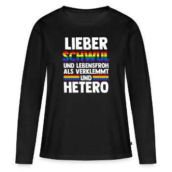 Schullehrerin Lehrerin - Frauen Premium Bio Langarmshirt - Schwarz - Vorne - Julia (174cm)