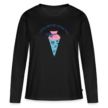 Schultüte: Erster Schultag - Frauen Premium Bio Langarmshirt - Schwarz - Vorne - Julia (174cm)