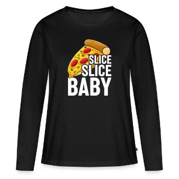 pizza pizza tranche de fromage pizza pizza pizza lover - T-shirt manches longues Premium bio Femme - noir - Devant - Julia (174cm)
