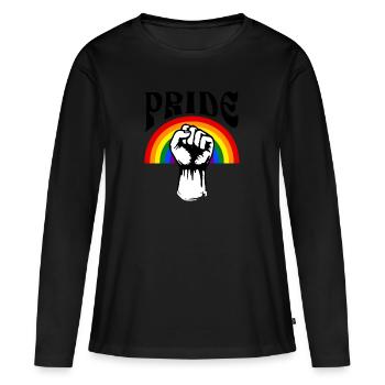 Birthday Gift Retro Fist LGBTQ Pride - Women's Premium Organic Long Sleeve Shirt - black - Front - Julia (174cm)