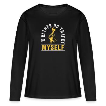 Je préfère le faire moi-même - T-shirt manches longues Premium bio Femme - noir - Devant - Julia (174cm)