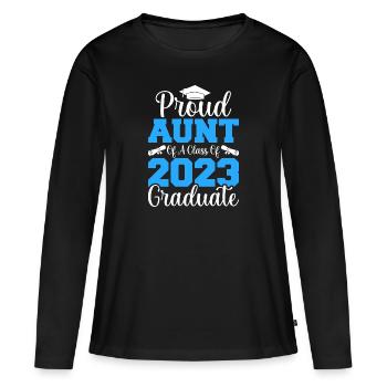 Proud Aunt Graduates 2023 Graduation - Women's Premium Organic Long Sleeve Shirt - black - Front - Julia (174cm)
