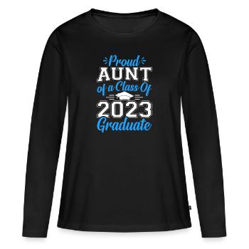 Proud Aunt Graduates 2023 Graduation - Women's Premium Organic Long Sleeve Shirt - black - Front - Julia (174cm)