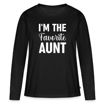 Aunt Favorite Aunt Godmother Nephew Niece - Women's Premium Organic Long Sleeve Shirt - black - Front - Julia (174cm)
