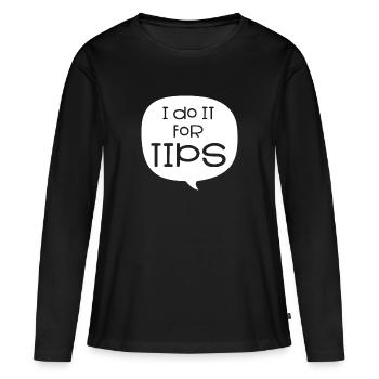 Serveuse au bar du restaurant - T-shirt manches longues Premium bio Femme - noir - Devant - Julia (174cm)
