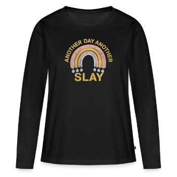 Another Day Another Slay Motivational - Women's Premium Organic Long Sleeve Shirt - black - Front - Julia (174cm)