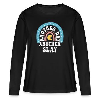 Another Day Another Slay Motivational - Women's Premium Organic Long Sleeve Shirt - black - Front - Julia (174cm)
