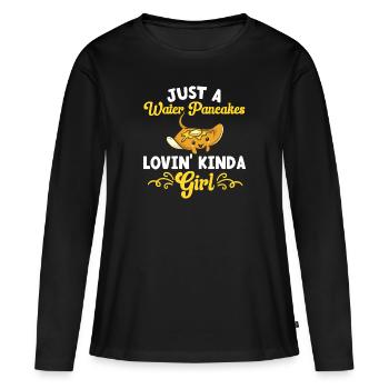 Raies pastenagues, raies manta, raies océaniques, raies - T-shirt manches longues Premium bio Femme - noir - Devant - Julia (174cm)