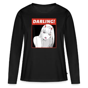 Anime Darling Arigato Senpai Hentai - T-shirt manches longues Premium bio Femme - noir - Devant - Julia (174cm)