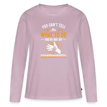 Pas ma petite-fille - T-shirt manches longues Premium bio Femme - rose poudré - Devant - Julia (174cm)