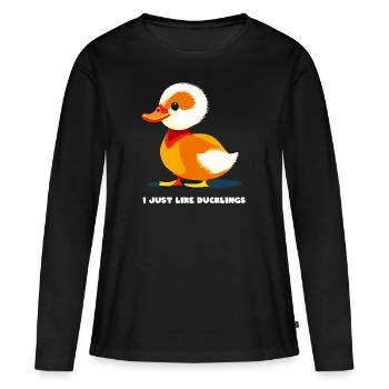 Duckling Cute Cute Cute - Women's Premium Organic Long Sleeve Shirt - black - Front - Julia (174cm)